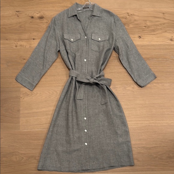 J. McLaughlin Dresses & Skirts - Gray Belted Shirt Dress